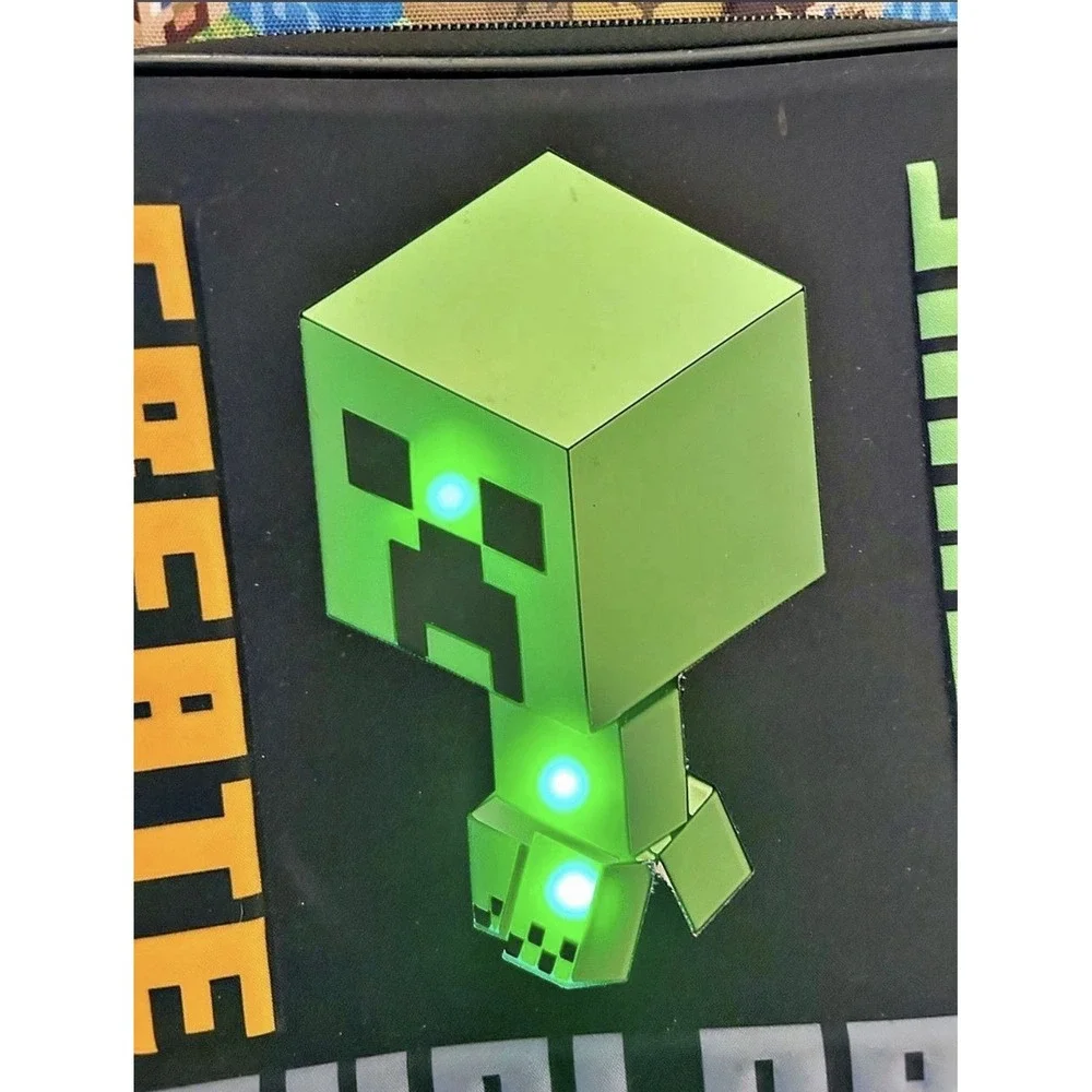 Minecraft Creeper Kids Medium Backpack With Light Up Creeper
